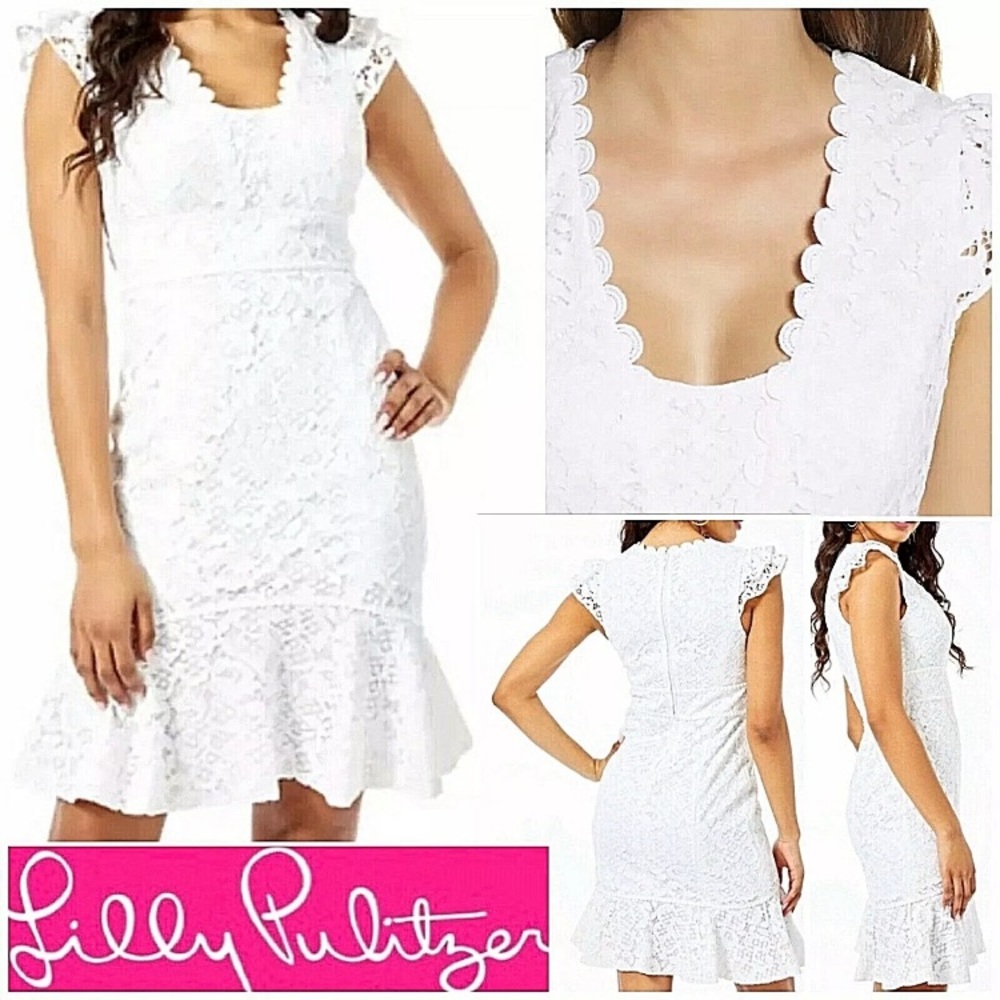 Lilly Pulitzer white lace dress  size 12 New